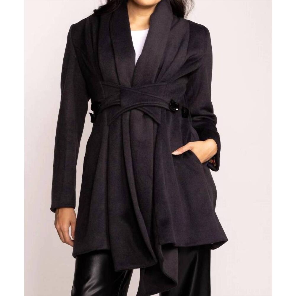 NEW PINK MARTINI cross my heart coat in black
